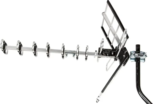 Vista 5 de Five Star Antena HDTV versión 2025 mejorada VHF/UHF 4K 200 millas de alcance con divisor de antena, soporte para 4 televisores y cable RG6 de 40
