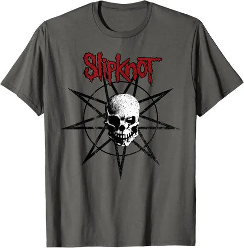Vista 2 de Slipknot Skull playera Estrella, hombre 2XL, Jaspeado oscuro Asfalto
