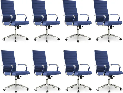 Vista 36 de Okeysen Office Desk Chair, Ergonomic Leather Modern Conference Room Chairs, Executive Ribbed Height Adjustable Swivel Rolling Chair for Home Office
