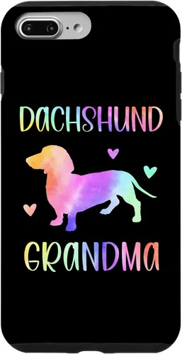 Vista 9 de Carcasa para iPhone 14 con diseño de perro salchicha abuela Wiener Dog Nana Rainbow Watercolor Case