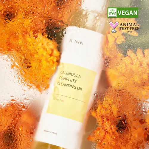 Vista 6 de Aceite de limpieza profunda completo de caléndula iUNIK, 6.70 fl oz, 94% de aceite natural, removedor de maquillaje para maquillaje impermeable.