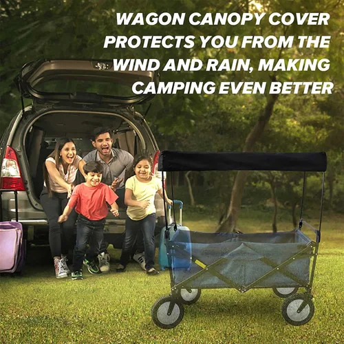 Vista 2 de TMXK Cubierta plegable para toldo, plegable, portátil, para jardín, playa, toldo, carros, plegable, mano, empuje, para niños, accesorios para carrito