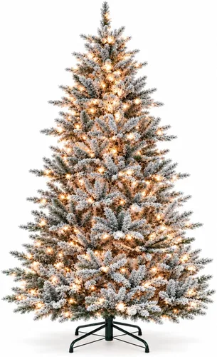 Vista 11 de GarveeLife Árbol de Navidad artificial preiluminado de 6 pies, luces de Verde Clásico - Doble