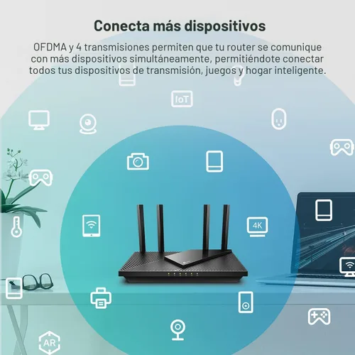 Vista 4 de TP-Link Router de doble banda AX3000 Wi-Fi 6 Archer AX55 Enrutador de Internet Gigabit inalámbrico para el hogar Compatible con EasyMesh
