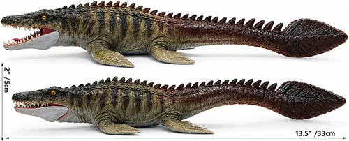Vista 7 de Figura de acción de Mosasaurus, juguete realista de dinosaurio de mandíbula ancha, monstruo marino Mosasaurus, modelo de animal oceánico de plástico