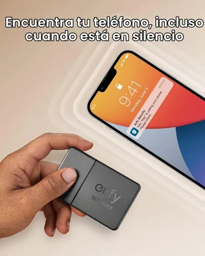 Vista 3 de eufy Security SmartTrack (negro, 1Link +1 tarjeta), funciona con Apple Find My (solo iOS), rastreador de artículos, buscador de teléfono, resistente