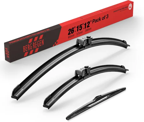 Vista 122 de BERG REGEN Escobillas limpiaparabrisas de 15"+15" con escobilla trasera de 13" - Juego de repuesto automotriz para Jeep Wrangler JK 2008 2009 2010