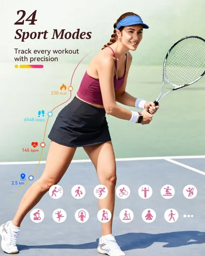 Vista 4 de Rastreador de actividad física para mujer: rastreador de actividad física con monitor de frecuencia cardíaca 24/7 SpO2, rastreador de pasos