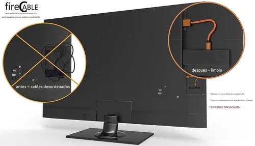 Vista 3 de Firecable Plus – Alimenta el Amazon Fire TV Stick directamente desde el puerto USB de la pantalla de TV plana. Quita la necesidad de un salida AC.