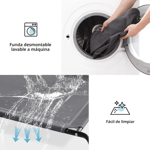 Vista 6 de WESTERN HOME Cama Elevada Refrescante para Perros Grandes, Cama Elevada Portátil para Interiores y Exteriores con Malla Transpirable, Hamaca/Catres