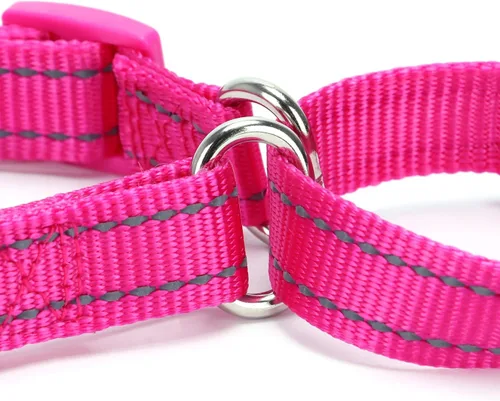 Vista 4 de Serijoars Martingale - Collar para perro, collar ajustable de nailon para entrenamiento, collar martingala reflectante para perros pequeños, Negro