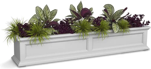 Vista 23 de Mayne Fairfield - Maceta con ventana de 2 pies, con riego automático, resistente a la intemperie para flores, diseño duradero