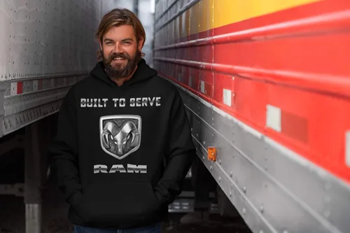 Vista 3 de Guts and Glory RAM, CONSTRUIDO PARA SERVIR RAM Trucks, sudadera con capucha Dodge Trucks