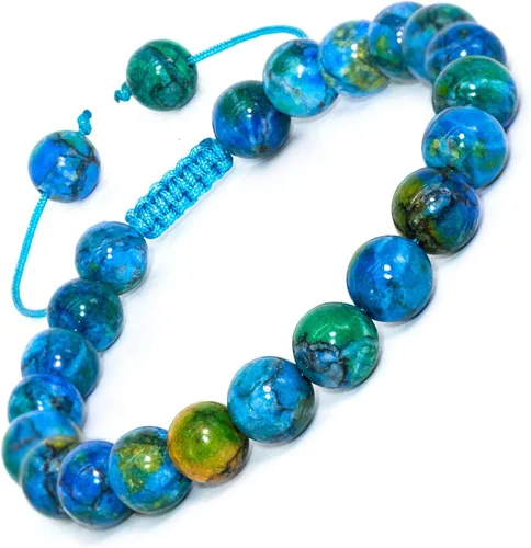 Vista 13 de Pulsera ajustable de 8 mm con gemas naturales, pulseras unisex de cristal hechas a mano para meditación, yoga, sanación espiritual y energía