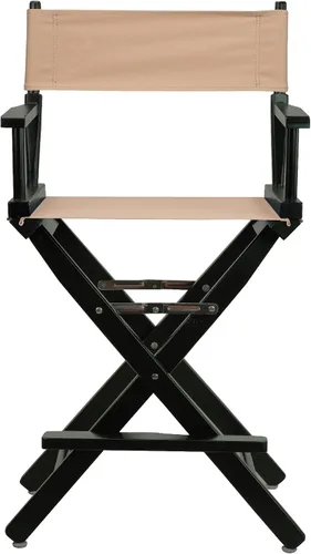 Vista 7 de Casual Home - Silla de director de 24.0 in, marco negro, con lona bronceada, altura de mostrador