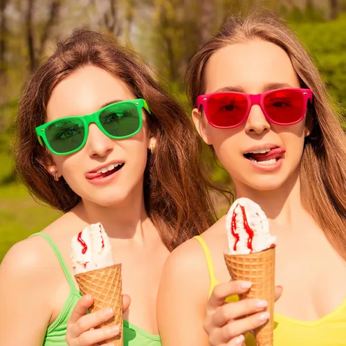 Vista 84 de Suministros para regalos de fiesta de colores neón Paquete de 8 gafas de sol unisex