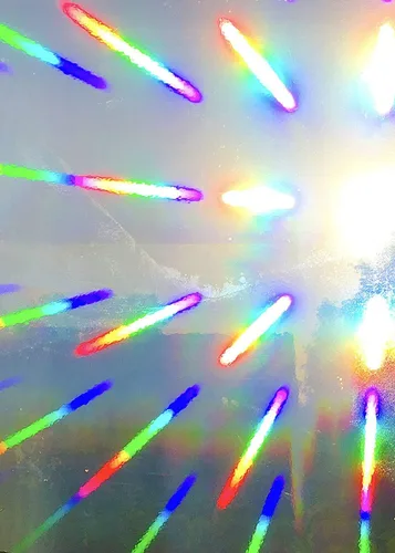 Vista 2 de Rainbow Symphony – Película de ventana de atrapasol arcoíris, película de difracción para ventana, adhesivo de ventana de vitral, película Cristal
