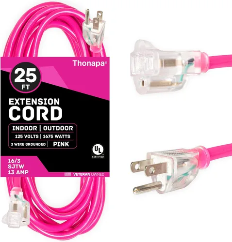 Vista 17 de Thonapa Cable de extensión de 6 pies para exteriores e interiores, 16/3 SJTW resistente a la intemperie, resistente al agua, cable eléctrico blanco