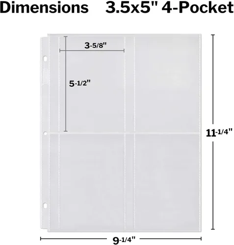 Vista 5 de Dunwell - Recambios para fundas de fotos, 3 anillas, bolsillos transparentes para fotos con ranuras para notas, capacidad para fotos de 5 x 7 x 6
