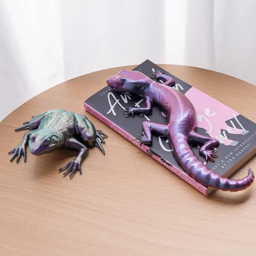 Vista 4 de LET'S RESIN Moldes de resina de silicona, 2 moldes de resina epoxi de animales con formas realistas de rana y lagarto, moldes de silicona realistas