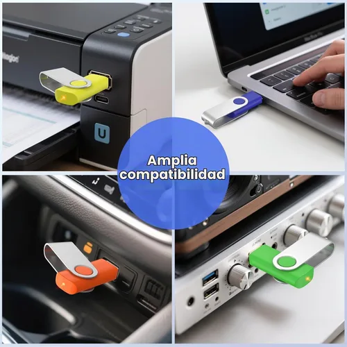 Vista 7 de ABLAZE Paquete de 10 unidades flash de 128 MB, USB 2.0 con cordones