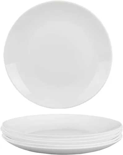 Vista 12 de White Bone - Juego de 6 platos de postre de porcelana china de 8.5 pulgadas, aptos para microondas y lavavajillas