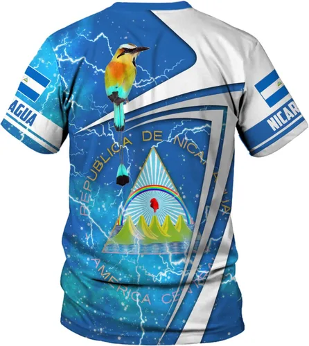 Vista 7 de Camisa personalizada de Nicaragua con bandera de Nicaragua para hombres y mujeres, camiseta de Nicaragua, camiseta de Nicaragua