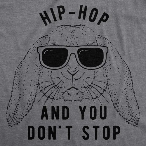 Vista 2 de Camiseta de hip hop and you Dont Stop para mujer, divertido regalo de Pascua para adultos sarcástico, Gris jaspeado oscuro
