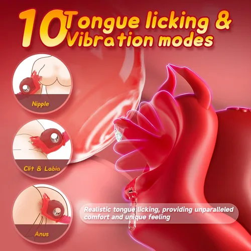 Vista 3 de Sex Toys - Vibradores para adultos para mujeres, vibrador de presión de lengua, vibrador de calentamiento, juguete sexual con 10 lamiendo