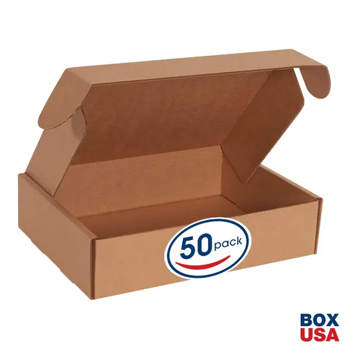 Vista 2 de BOX USA BMFL962K 9" de largo x 6 1/4" de ancho x 2" de alto, Kraft (paquete de 50)