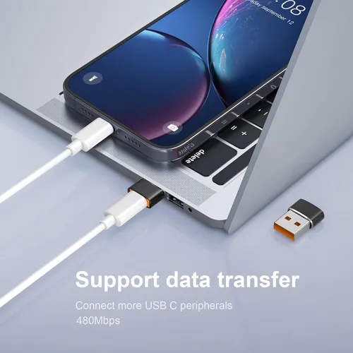 Vista 3 de Paquete de 10 adaptadores USB a USB C, adaptador USB C hembra a USB macho, carga rápida y transferencia de datos para iPhone 17 16 15 Plus Pro Max