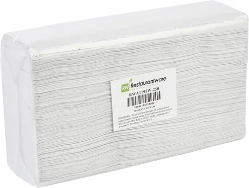 Vista 8 de Restaurantware Paquete de 250 toallas de papel multipliegue de 9.5 x 9.25 pulgadas, absorbentes para secar las manos, limpieza de derrames Blanco