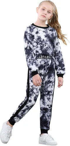 Vista 2 de Betusline Conjuntos de 2 piezas para niñas, lindos conjuntos de ropa de otoño e invierno, 4T-14 años
