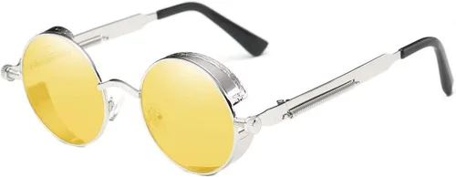 Vista 28 de Dollger Gafas de sol vintage Steampunk Retro Metal Round Circle Frame