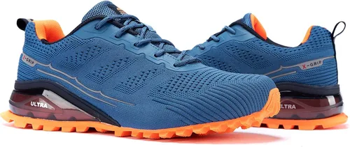 Vista 4 de Kricely Tenis de correr para hombre, para caminar, senderismo, tenis para hombre, tenis cruzado, tenis al aire libre, calzado casual