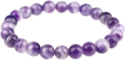 Vista 18 de Clearain Pulsera de Gemas Naturales 8 mm con Cuentas Redondas de Chakra, Cristal de Energía para Reiki, Curación Elástica y Elástica de 7 Pulgadas