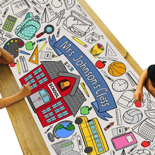 Vista 7 de Tiny Expressions - Póster para colorear de fin de año escolar - Enrollado, sin arrugas, 30 x 72 pulgadas, pancarta gigante para colorear de pared