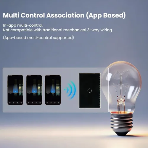 Vista 7 de Interruptor de luz inteligente de monitoreo de energía WiFi, 1 botón de un solo polo, requiere cable neutro, 2.4 GHz, compatible con Alexa