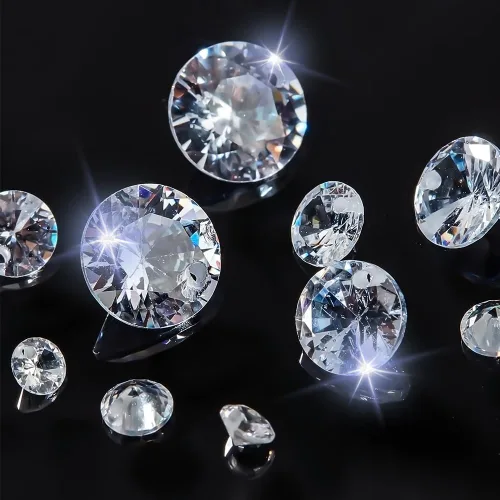 Vista 2 de PH PandaHall 150 cuentas de piedra de circonita cúbica, 5 tamaños, colgantes de diamantes de imitación transparentes con agujero de 0.039 pulgadas