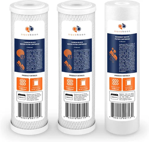 Vista 11 de Aquaboon Juego de 2 cartuchos de filtros de agua de 5 micrones, 10 x 2.5 pulgadas, compatible con WHKF-WHWC, P5, WHKF-GD05