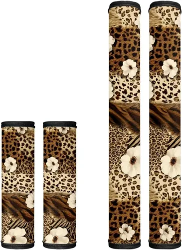 Vista 17 de Juego de 4 fundas protectoras de repuesto para manija de puerta de refrigerador con temática de té de la tarde para microondas, horno, refrigerador