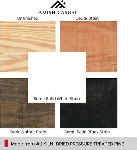 Vista 7 de Amish Casual Silla giratoria resistente con tratamiento a presión con portavasos (mancha de cedro)
