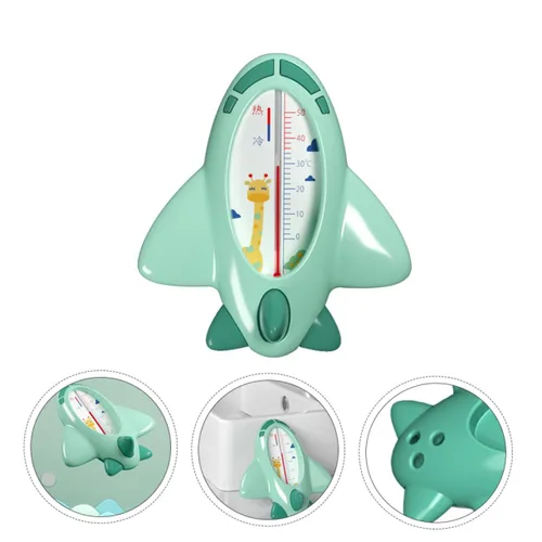 Vista 4 de TOYANDONA Termómetro de agua de baño verde plano de dibujos animados seguro PP Material recién nacido flotante Detector de temperatura para baño