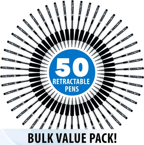 Vista 6 de Inc. ClipClicks - Bolígrafos retráctiles, juego de bolígrafos de punta media de 0.039 pulgadas con agarre cómodo para escuela, oficina, escritura