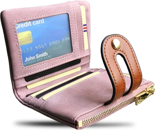 Vista 3 de TOPKULL - Carteras pequeñas de cuero plegable para mujer, mini billeteras delgadas Rfid para mujer, carteras delgadas y compactas con bolsillo