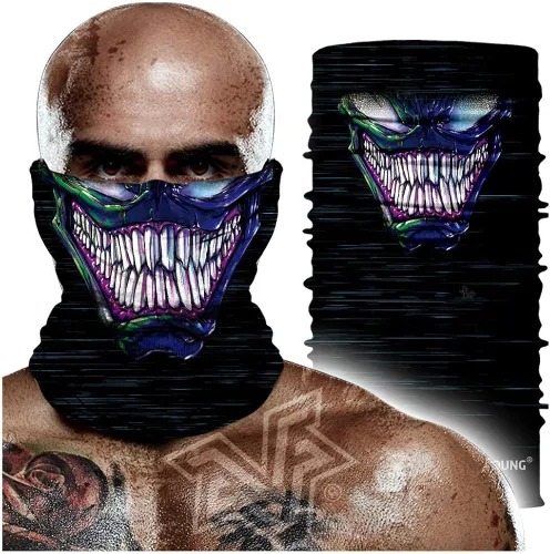 Vista 8 de Máscara de calavera pañuelo para el cuello gorro bufanda mágica diadema para protección de polvo sol y viento