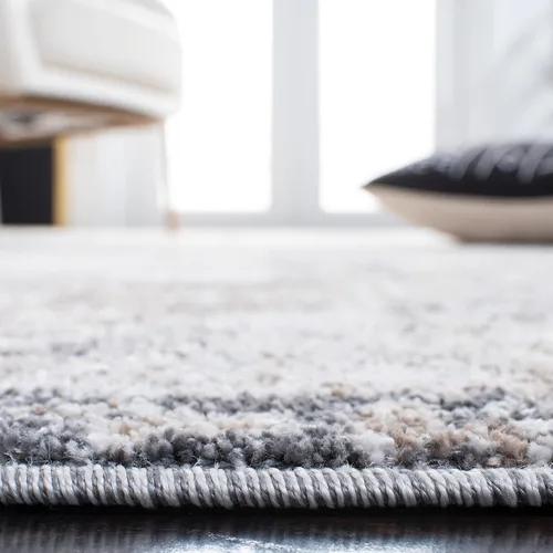 Vista 4 de SAFAVIEH Aston Collection - Alfombra decorativa, 2 x 4 pies, marfil y gris, diseño abstracto moderno, no desprende pelusa y de fácil cuidado, ideal