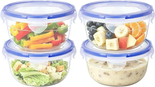 Vista 23 de KIGI Mini recipientes de plástico para almacenamiento de alimentos de 6 onzas con tapas herméticas y a prueba de fugas, ideales para almuerzo