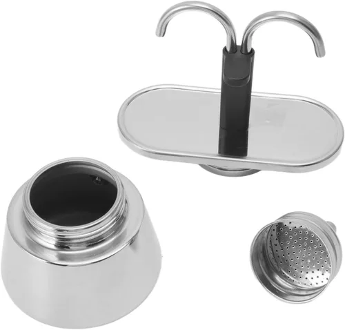 Vista 9 de 2 tazas 100ML olla doble acero inoxidable moca cafetera italiana DIY conducto cafetera