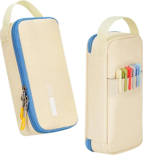 Vista 11 de ECHSRT Estuche grande para lápices, estético, portátil, con cremallera, bolsillo oculto, bolsa especial para hombres, mujeres y adultos, organizador